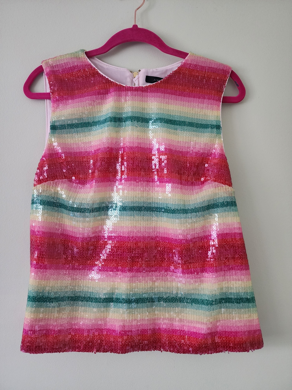 J. Crew Sequin Stripe Sleeveless Top